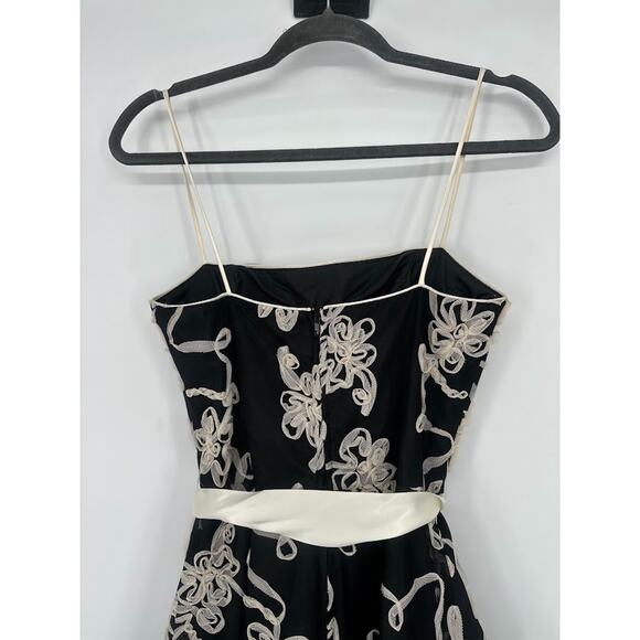 Masquerade Dress Black Cream Y2K Formal Prom Party Cocktail Ribbon Belt Size 7/8 - Picture 5 of 7